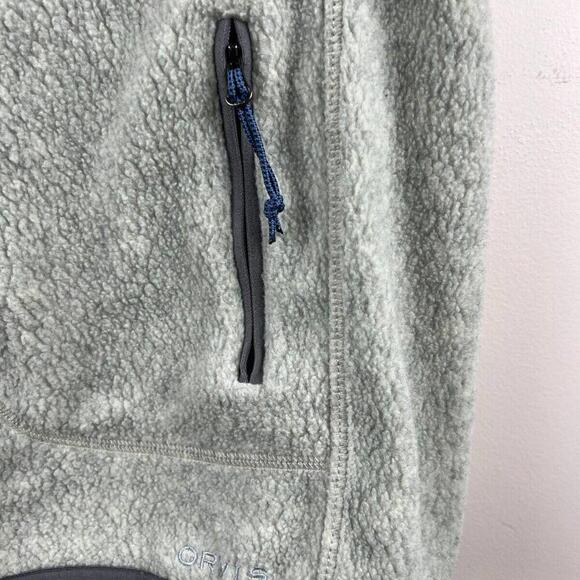 Orvis Men’s Fleece Vest Size M Full Zip Gray Sherpa Recycled Fabric Outdoor - Picture 7 of 8